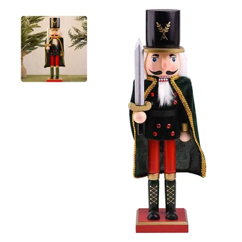 38 см King Soldier Винтажный декор, креативная кукольная фигурка из орехового дерева, фигурка солдата, Нескользящий Щелкунчик, модель ручной работы для детей и взрослых
