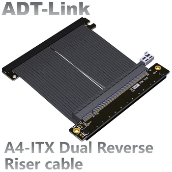 Кабель ADT-Link PCI-Express 4.0 x16 Riser Cable Графическая Видеокарта GPU High Speed Reverse Riser Gen4 Гибкий Удлинитель Для ПК ITX A4
