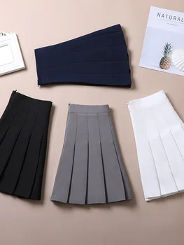 Коричневая юбка Женская Летняя одежда 2023 года Женская черная мини-юбка в складку с высокой талией в корейском стиле Harajuku для школьной формы для девочек
