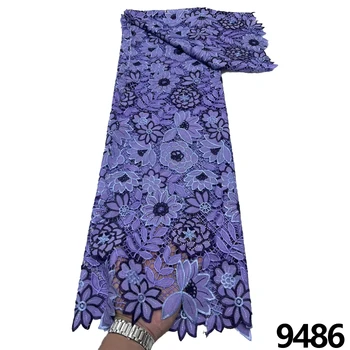 Роскошное африканское женское платье 2024 Шелковая кружевная ткань Новейший швейцарский кружевной материал высокого качества 5 ярдов