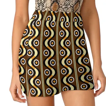 Ретро 1970-х Стиль Семидесятых Винтажный узор Светонепроницаемая брючная юбка Женская юбка элегантные юбки для женщин