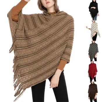 Женская вязаная шаль с имитацией кисточки, осенне-зимний льняной шарф из перьев, кожаный плащ, легкие шарфы для женщин, летние хлопковые