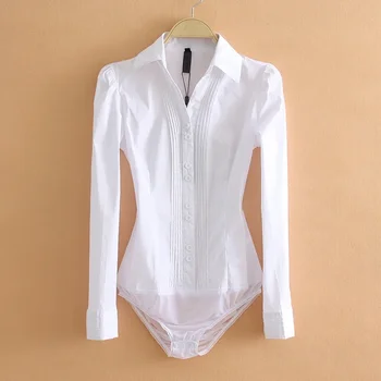 Модное боди 2024, женская рубашка с длинным рукавом, рабочая униформа для офисных леди, весенние белые блузки и топы, тонкая осенняя одежда