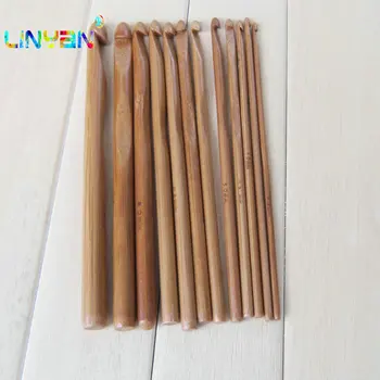 3 мм-10 мм 12 штук Карбонизированных круглых бамбуковых крючков для вязания спицами Инструменты для шитья своими руками Плетение крючком bodkin t49