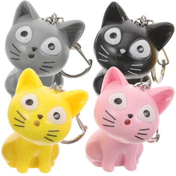 4 шт. кольца-брелка с сырным котом, сувениры для вечеринок для детей 8-12 лет, брелки для сумок с животными, подвески из ABS