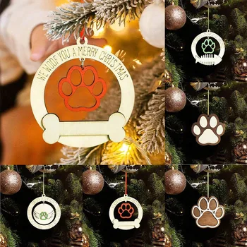 Navidad 2023 Home Decor Рождественская Деревянная Подвеска В Виде Собаки Рождественский Орнамент Рождественская Елка Собака Подвесные Украшения Дропшиппинг