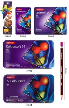 Великобритания 12 24 36 72 цвета оригинальный набор карандашей derwent colorsoft для студентов-художников, рисующих карандашом, школьный набор для рисования, детские принадлежности для ручной раскрашивания