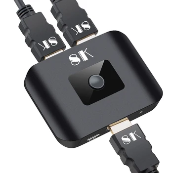 Разветвитель 2 в 1, Преобразователь 8K60Hz HDMI-совместимый 2.1 со светодиодной индикацией дистанционного Управления, Подключи и играй для ПК/телеприставки/PS4