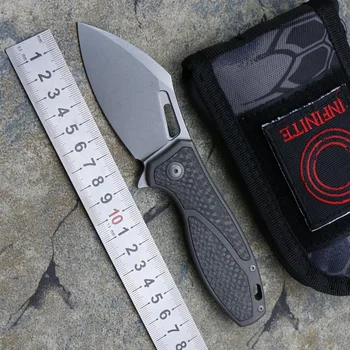 INFINITE Pufferfish-CF Складной нож M390 с титановым лезвием и ручкой из углеродного волокна, Инструменты для кемпинга, охоты, рыбалки, выживания EDC