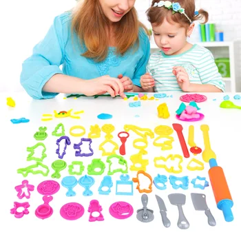 41 шт. Набор инструментов для теста Насыщенных цветов различных форм Набор пластиковых инструментов для теста для детей Дети