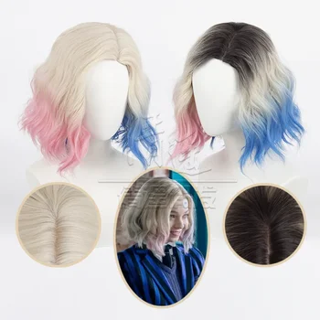 2-цветной парик для косплея Энид Синклер, парик цвета среды Аддамс, реквизит для карнавала на Хэллоуин, парик для женщин и девочек