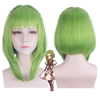 Аниме Nanamine Sakura Косплей парик 45 см Зеленые синтетические волосы Jibaku Shounen, связанные с туалетом Ханако-кун косплей парики + шапочка для парика