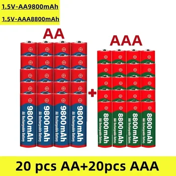 Щелочная аккумуляторная батарея 1,5 В, AA + AAA, 9800 мАч и 8800 мАч, обычно используемая для мышей, игрушек, пультов дистанционного управления и т. Д