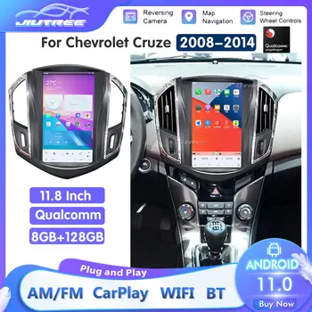 Экран в стиле Tesla для Chevrolet Cruze 2008-2014 Carplay Android 11 Автомобильный радиоприемник, мультимедийный видеоплеер, навигация, стереосистема головного устройства