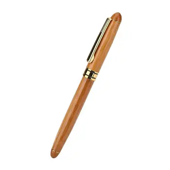 Высококачественная бамбуковая авторучка с широким кончиком для письма.