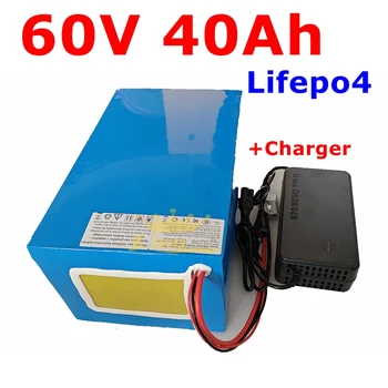 Литиевая батарея lifepo4 60V 40Ah lifepo4 с глубоким циклом BMS для электрического Велосипеда мощностью 3000 Вт, Вилочного Погрузчика, Скутера, мотоцикла AGV + 10A зарядное устройство
