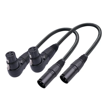 Аудиокабель 3-контактный Разъем XLR под прямым углом от штекера к штекеру Микрофон 90 градусов От штекера XLR к прямому кабелю XLR