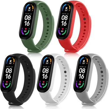 Браслет Силиконовый Браслет Замена Ремешка Подходит Для Xiaomi Mi Band 6 Watch Smart Wristband Аксессуары