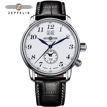 Zeppelin Немецкие Ретро Часы для Мужчин Бизнес С Двумя Часовыми Поясами Студенческий Пилот Простые Кварцевые Часы Мужская Мода Тренд Водонепроницаемый