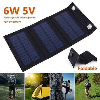 Складная солнечная панель мощностью 1-6 Вт, 5 В USB, солнечное зарядное устройство для смартфона, плата солнечных батарей, Водонепроницаемый блок питания для кемпинга, пеших прогулок