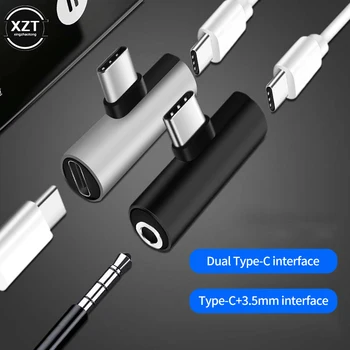 Новый аудиокабель с разъемом Type C до 3,5 мм/двойной разъем Type-C, адаптер-разветвитель наушников для Xiaomi, кабель для зарядного устройства USB C, разъемы для кабеля Aux