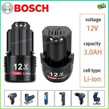 Аккумулятор BOSCH 12V 3.0Ah для Аккумуляторного Инструмента Bosch BAT411A BAT412A BAT413A BAT414 BAT420 2607336013 26073360