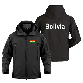 Водонепроницаемые уличные куртки SoftShell в стиле милитари для мужчин, Новинка 2023 года, одежда высшего качества, осень-зима, мужские куртки с принтом Боливии
