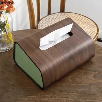 Простота Коробка для салфеток из черного орехового дерева, Креативный Чайный столик, Коробка для рисования, Бумажная коробка для салфеток, Контейнер для домашнего хранения салфеток