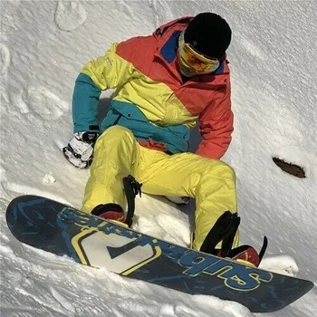 Зимний лыжный костюм, одежда для альпинизма, мужские теплые лыжные брюки для сноуборда, Непромокаемый сноуборд на открытом воздухе.