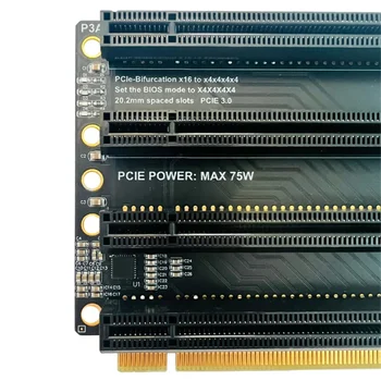 PCIe-Раздвоение карты расширения от X16 до X4X4X4X4 PCI-E Gen3 3.0 X16 с разделением карты адаптера на 1-4 порта SATA Power Port PC
