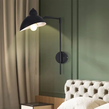 Ретро настенный светильник, классический железный настенный светильник в американском стиле, выдвижная прикроватная лампа для гостиничной спальни