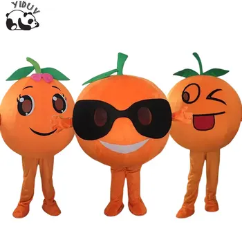 Оранжевый фруктовый мультяшный костюм талисмана, костюм для косплея на Хэллоуин, Милый фруктовый персонаж, набор для выступлений
