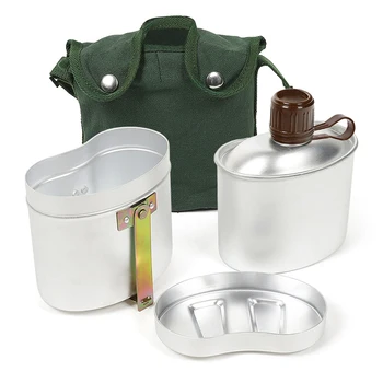 Портативный алюминиевый набор для столовой посуды с чашкой и крышкой, Походная походная посуда, набор для походов, альпинизма, пикника