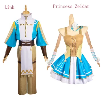 Princess Link Новый дизайн, костюм для косплея на Хэллоуин, платье, Топ, брюки, Наряды для взрослых Женщин, Мужчин, Костюм для карнавала на Хэллоуин