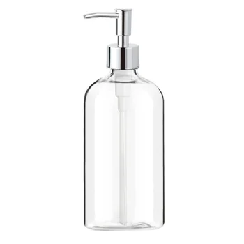 Дозатор мыла из прозрачного стекла с насосом Дозатор жидкости многоразового использования на 16 унций для ванной Кухни