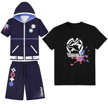 Футболка Honkai Star Rail Silver Wolf для косплея, мужской женский костюм, Летняя толстовка с коротким рукавом, шорты, Повседневная уличная одежда на Хэллоуин