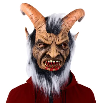 Маска дьявола для косплея на Хэллоуин, карнавальная вечеринка, костюм монстра, реквизит, Рождественский ужас, маска Крампуса