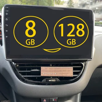 Автомагнитола 2Din Android 13 Мультимедийный видеоплеер с сенсорным экраном для Peugeot 2008 208 серии 2012-2018 GPS Стерео головное устройство Carplay
