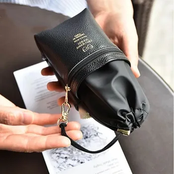 Новый портативный футляр для очков на шнурке, двухслойный чехол для солнцезащитных очков, водонепроницаемая сумка для хранения очков, Мягкая кожаная сумка для очков.