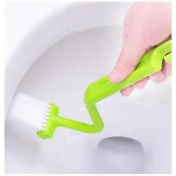 Креативная S-образная щетка для чистки унитаза, изогнутая щетка для ванной комнаты для очистки мертвого угла унитаза, V-образная изогнутая щетка