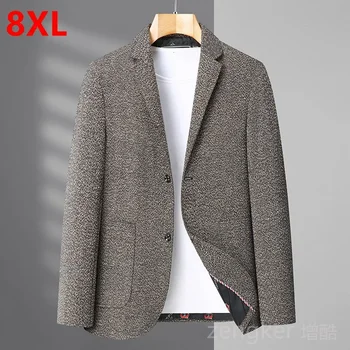 Мужской пиджак очень большого размера, весенне-осенний деловой плюс большой свободный костюм, повседневные топы, мужской блейзер 8XL 7XL 6XL